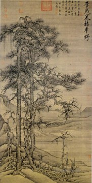 150の主題の芸術作品 Painting - 冬の森のレベルの距離 Li Cheng 繁体字中国語